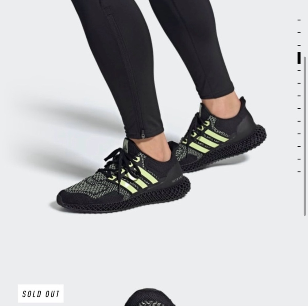 Adidas Black and Yellow Athletic Shoes with Mesh Upper - Picture 5 of 6
